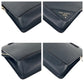PRADA Clutch bag 2VF056 leather Navy SilverMetal Clutch bag business bag Safiano logo mens Used Authentic