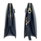 PRADA Clutch bag 2VF056 leather Navy SilverMetal Clutch bag business bag Safiano logo mens Used Authentic