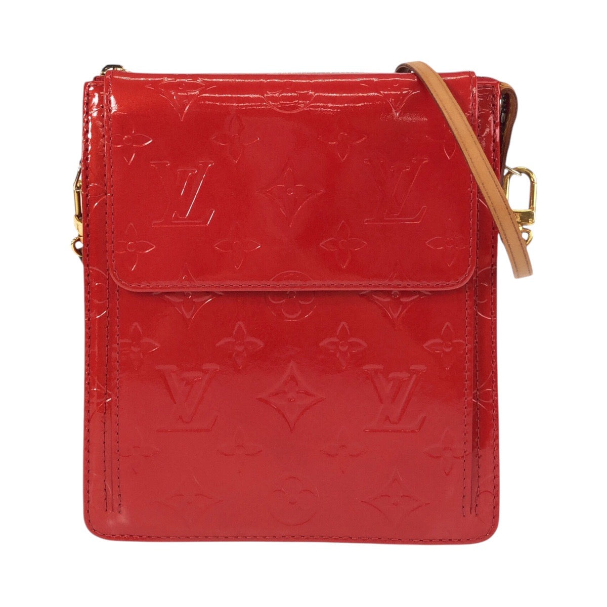 LOUIS VUITTON Shoulder Bag M91137 enamel Red Monogram Vernis Motto Women Used Authentic