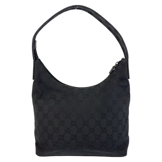 GUCCI Shoulder Bag 001 3386 GG canvas black Women Used Authentic