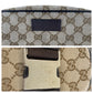 GUCCI Sling bag 449174 GG canvas, leather Brown Silver Metal Sling bag Waist bag mens Used Authentic