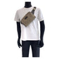 GUCCI Sling bag 449174 GG canvas, leather Brown Silver Metal Sling bag Waist bag mens Used Authentic
