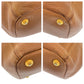 PRADA Tote Bag leather Brown Gold Metal