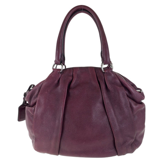 PRADA Tote Bag leather Purple SilverMetal Tote Bag Shoulder Bag Vitterodino Women Used Authentic