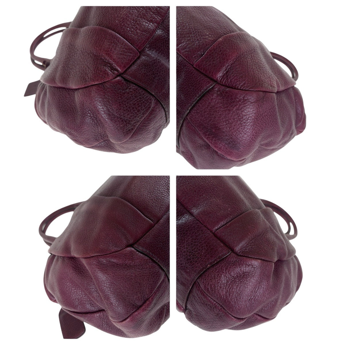 PRADA Tote Bag leather Purple SilverMetal Tote Bag Shoulder Bag Vitterodino Women Used Authentic