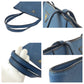 PRADA Tote Bag leather Blue GoldMetal Tote Bag handbag Vitterodino Triangle With logo Women Used Authentic
