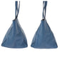 PRADA Tote Bag leather Blue GoldMetal Tote Bag handbag Vitterodino Triangle With logo Women Used Authentic