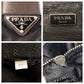 PRADA Shoulder Bag Nylon Black SilverMetal Shoulder Bag Messenger bag Test Triangle With logo Women Used Authentic