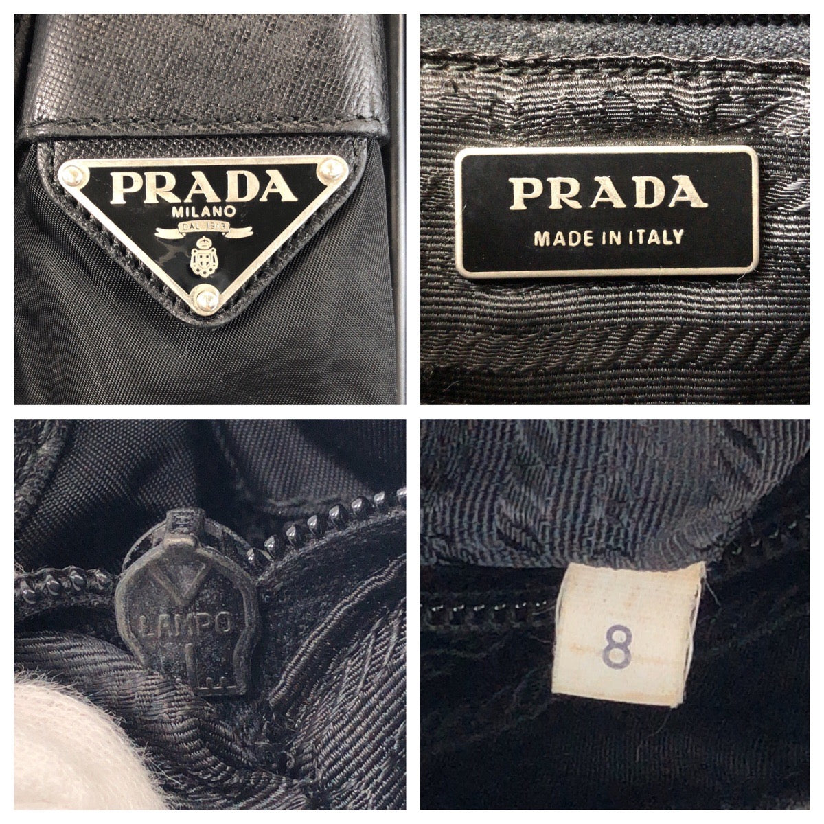 PRADA Shoulder Bag Nylon black Shoulder Bag pochette Test Triangle With logo Women Used Authentic