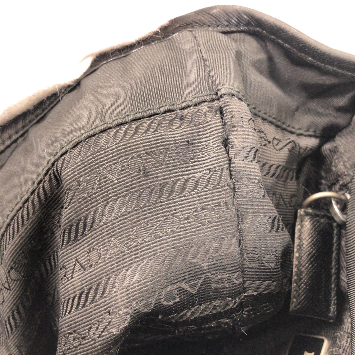 PRADA Shoulder Bag Nylon black Shoulder Bag pochette Test Triangle With logo Women Used Authentic