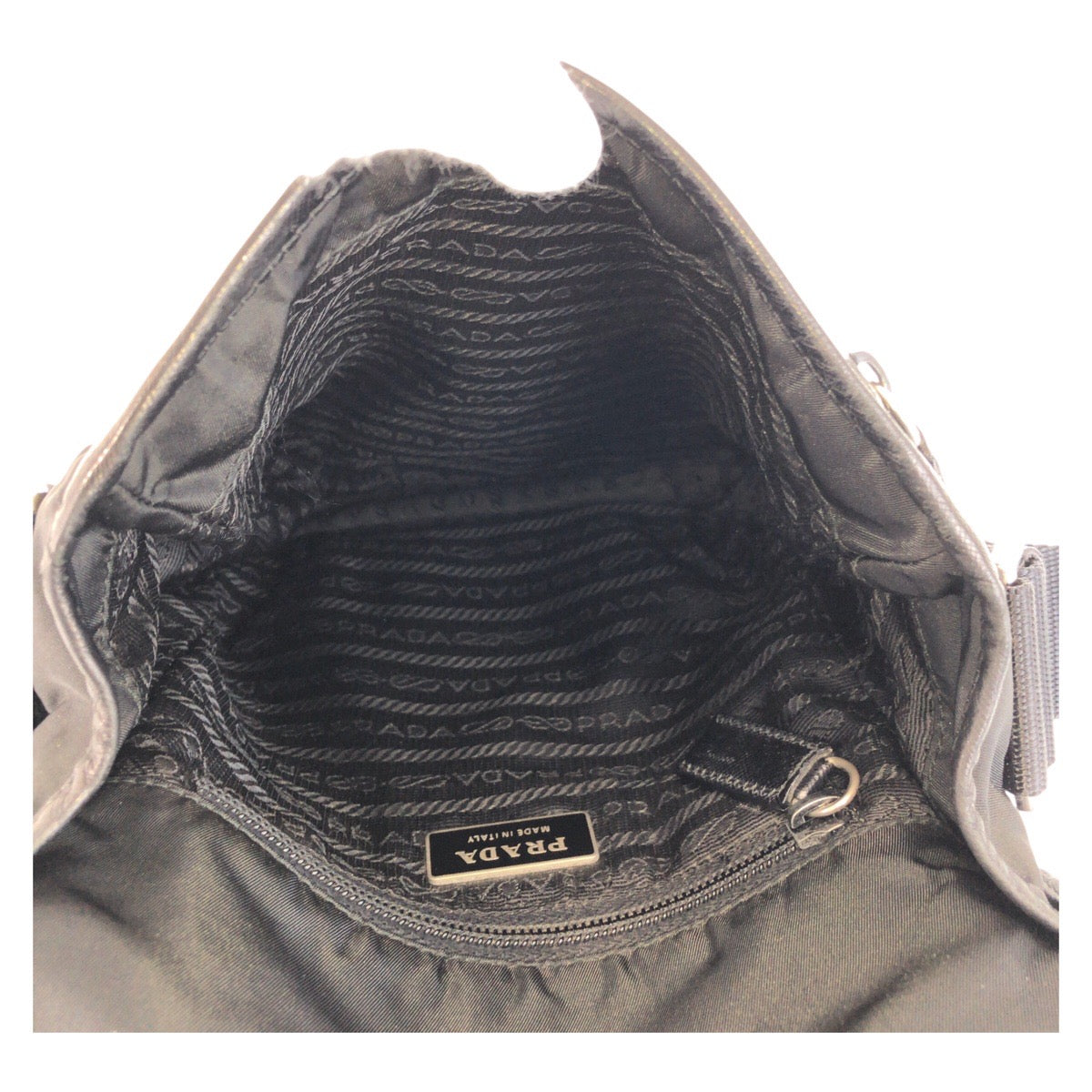PRADA Shoulder Bag Nylon black Shoulder Bag pochette Test Triangle With logo Women Used Authentic