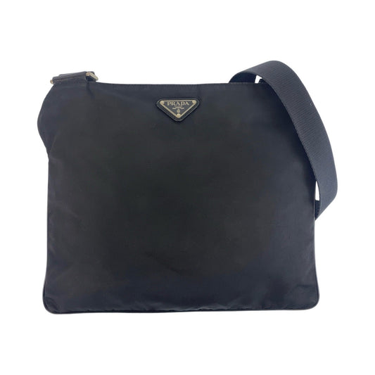 PRADA Shoulder Bag Nylon black Shoulder Bag Messenger bag Test Triangle With logo Women Used Authentic