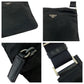 PRADA Shoulder Bag Nylon Black SilverMetal Shoulder Bag pochette Test Triangle With logo mens Used Authentic