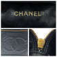 CHANEL Handbag Caviar skin Black Gold Metal Handbags Vanity Pouches COCO Mark Women Used Authentic