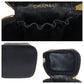 CHANEL Handbag Caviar skin Black Gold Metal Handbags Vanity Pouches COCO Mark Women Used Authentic