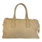 PRADA Handbag leather Beige Gold Metal Handbag Shoulder Bag Women Used Authentic