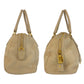 PRADA Handbag leather Beige Gold Metal Handbag Shoulder Bag Women Used Authentic