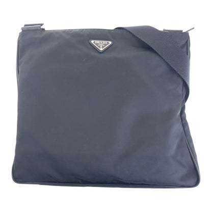 PRADA Shoulder Bag Nylon black Shoulder Bag Messenger bag Test Triangle With logo Women Used Authentic