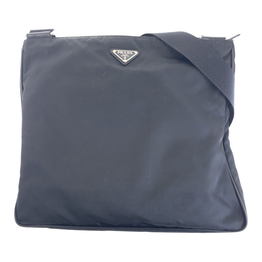 PRADA Shoulder Bag Nylon black Shoulder Bag Messenger bag Test Triangle With logo Women Used Authentic