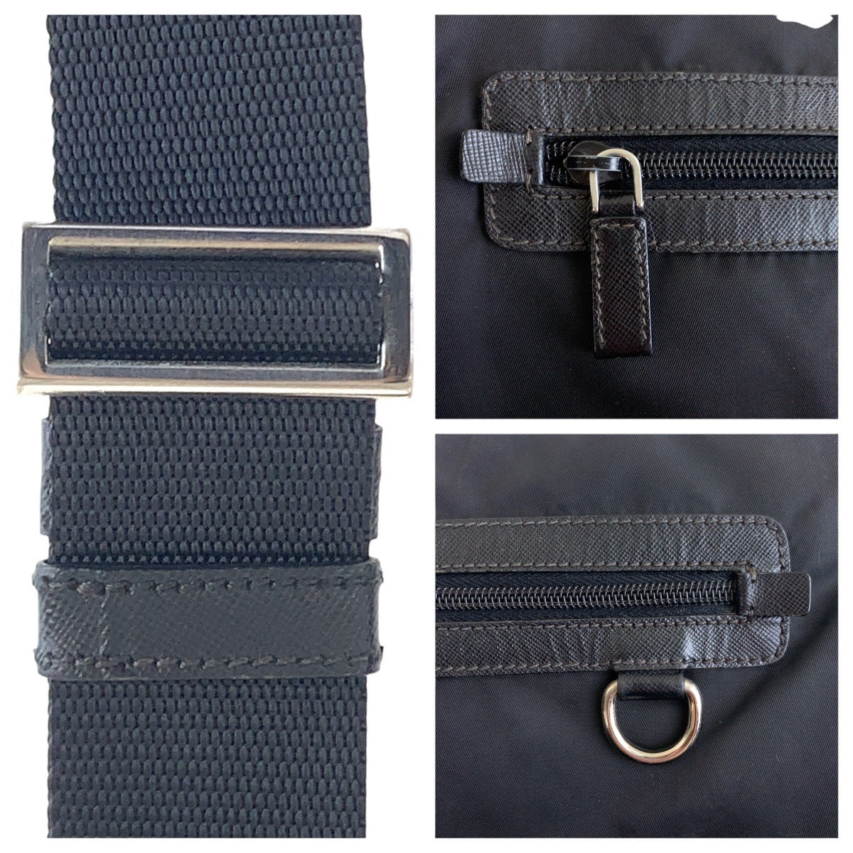 PRADA Shoulder Bag Nylon black Shoulder Bag Messenger bag Test Triangle With logo Women Used Authentic