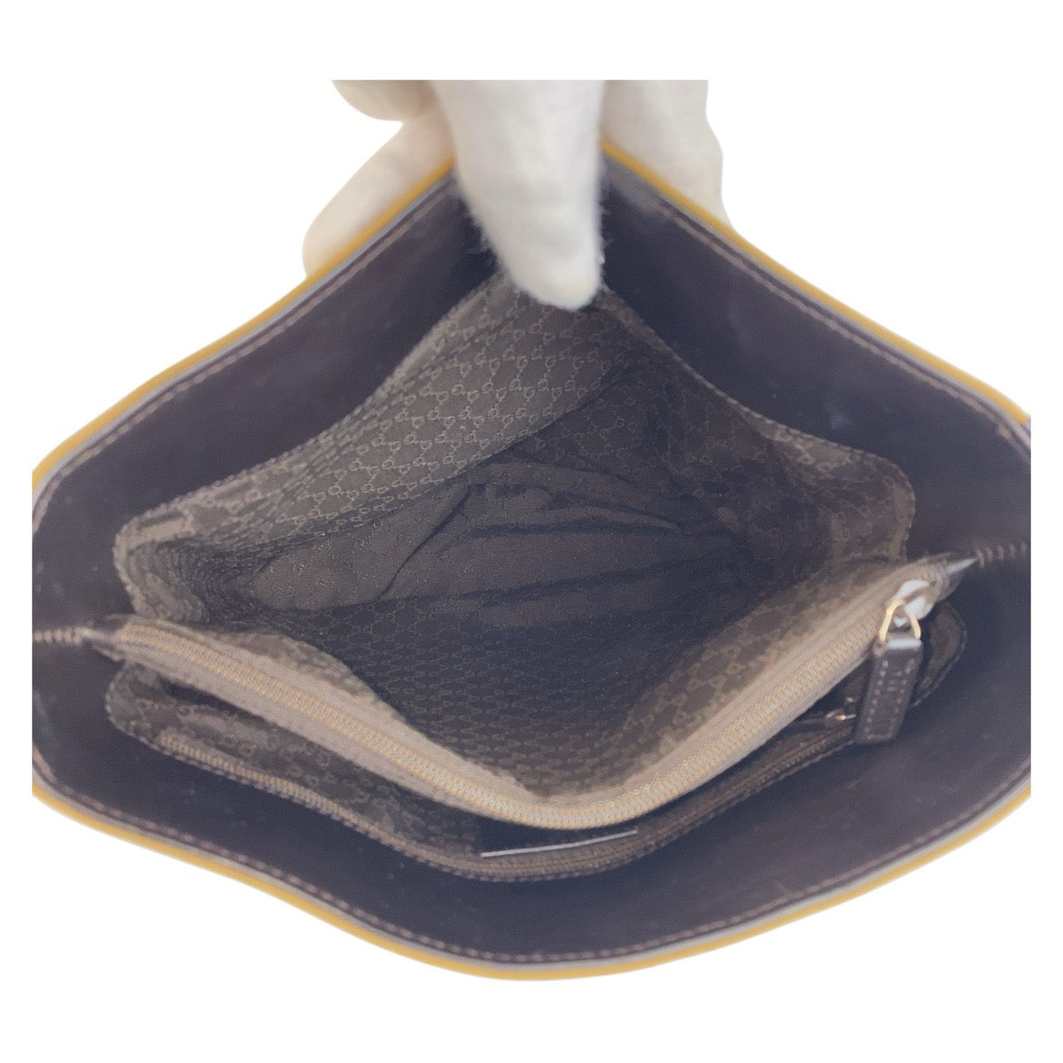 GUCCI Shoulder Bag 4286 Canvas, Leather Camel Black Gold Metal Sherry line Women Used Authentic