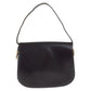 GUCCI Handbag leather Dark Brown Gold Metal Old Gucci Women Used Authentic