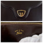 GUCCI Handbag leather Dark Brown Gold Metal Old Gucci Women Used Authentic