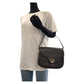 GUCCI Handbag leather Dark Brown Gold Metal Old Gucci Women Used Authentic