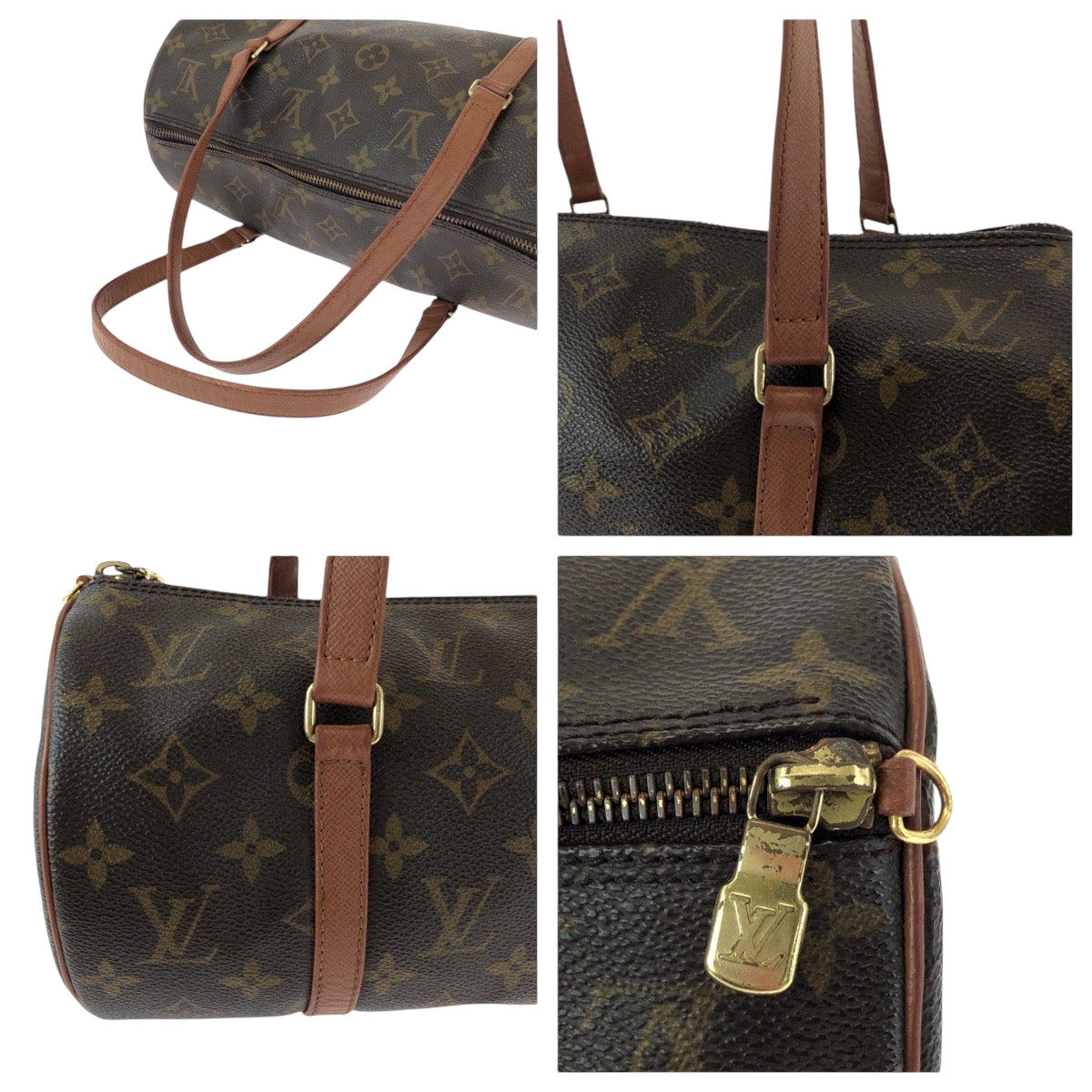 LOUIS VUITTON Handbag M51385 PVC Brown Mini Boston Duffel bag handbag Monogram Papillon 30 Women Used Authentic