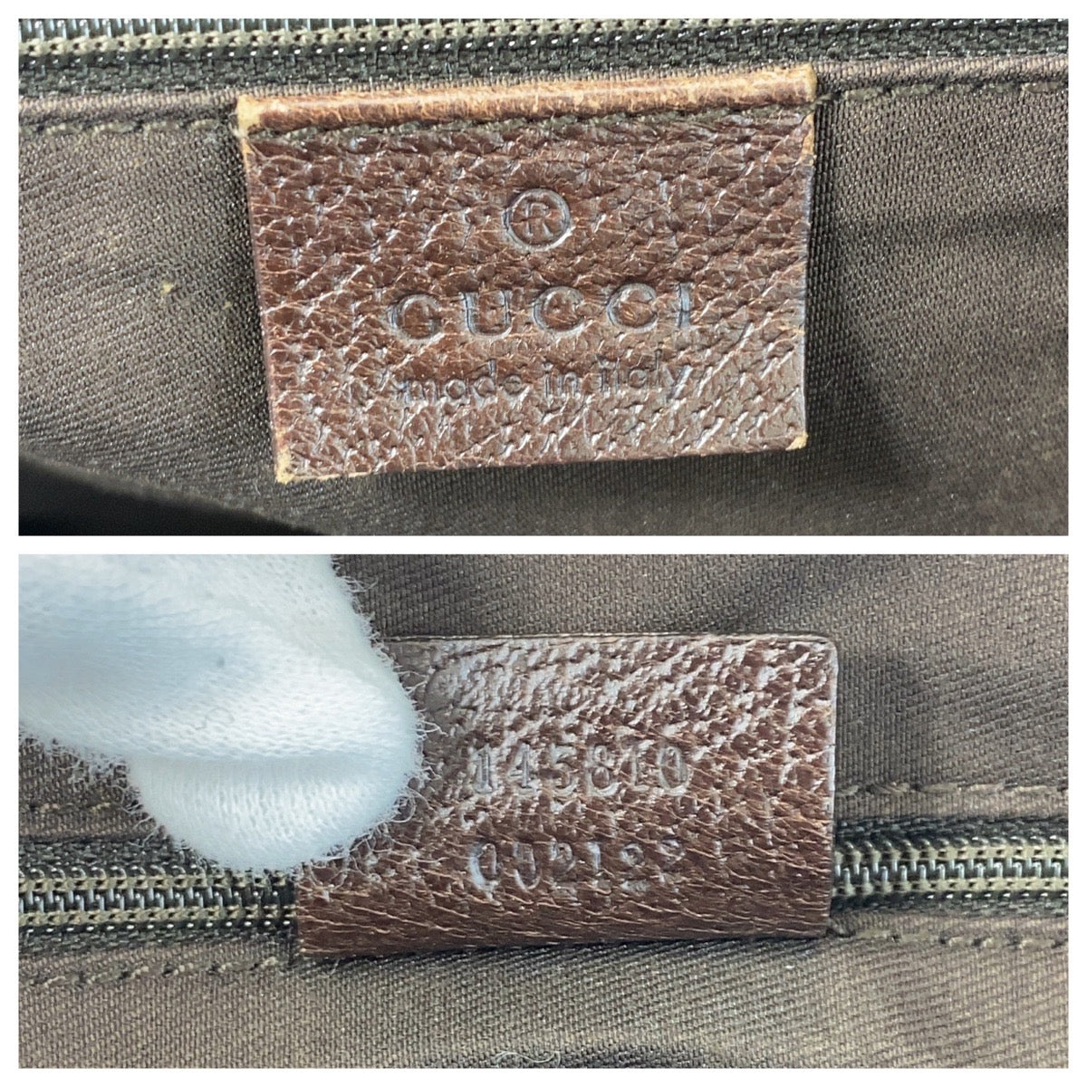 GUCCI Tote Bag 145810 GG canvas Beige Brown SilverMetal Tote Bag Shoulder Bag Sherry line Women Used Authentic