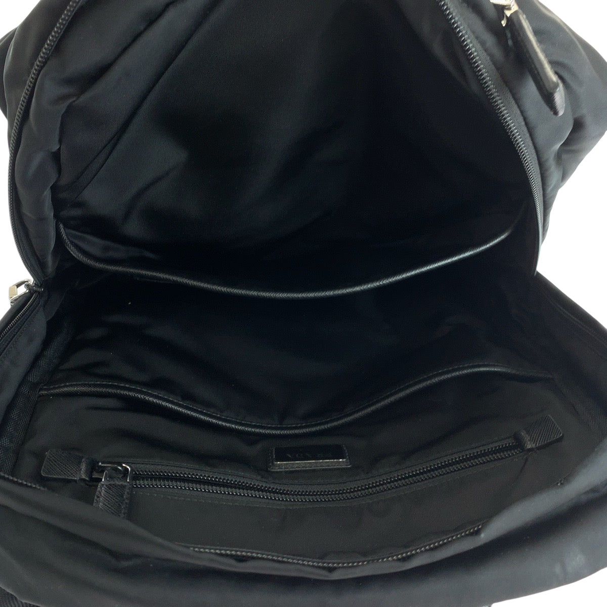 PRADA Backpack 2VZ028 Nylon Black SilverMetal Test Triangle With logo