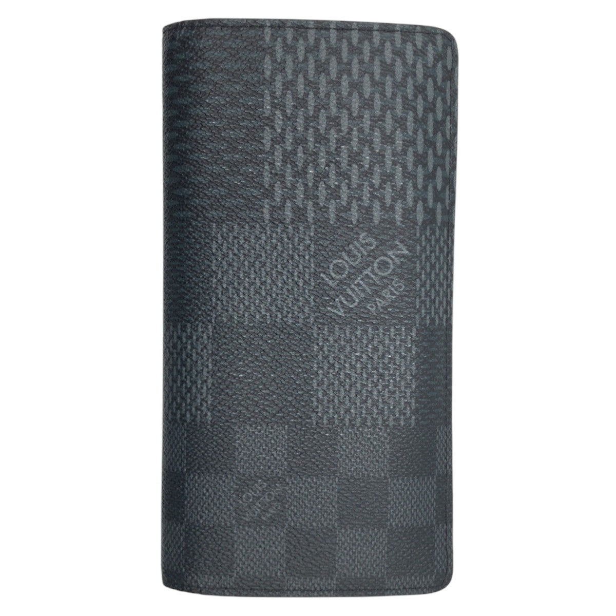 LOUIS VUITTON Long Wallet Purse N60436 PVC Black black Long Wallet Purse Damier Graphite 3D Portefeuille Brother NM mens Used Authentic