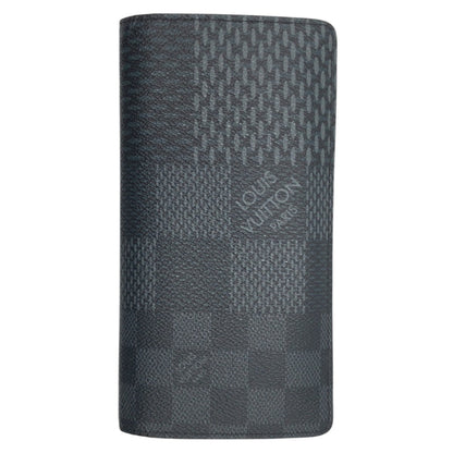LOUIS VUITTON Long Wallet Purse N60436 PVC Black black Long Wallet Purse Damier Graphite 3D Portefeuille Brother NM mens Used Authentic