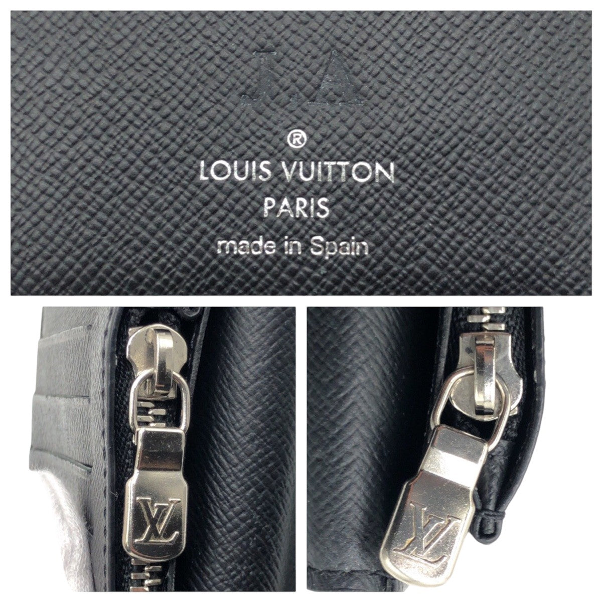 LOUIS VUITTON Long Wallet Purse N60436 PVC Black black Long Wallet Purse Damier Graphite 3D Portefeuille Brother NM mens Used Authentic