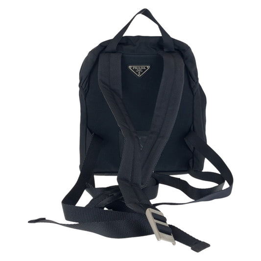 PRADA Backpack Nylon Black SilverMetal Backpacks & Daypacks Backpacks Test Triangle With logo Women Used Authentic