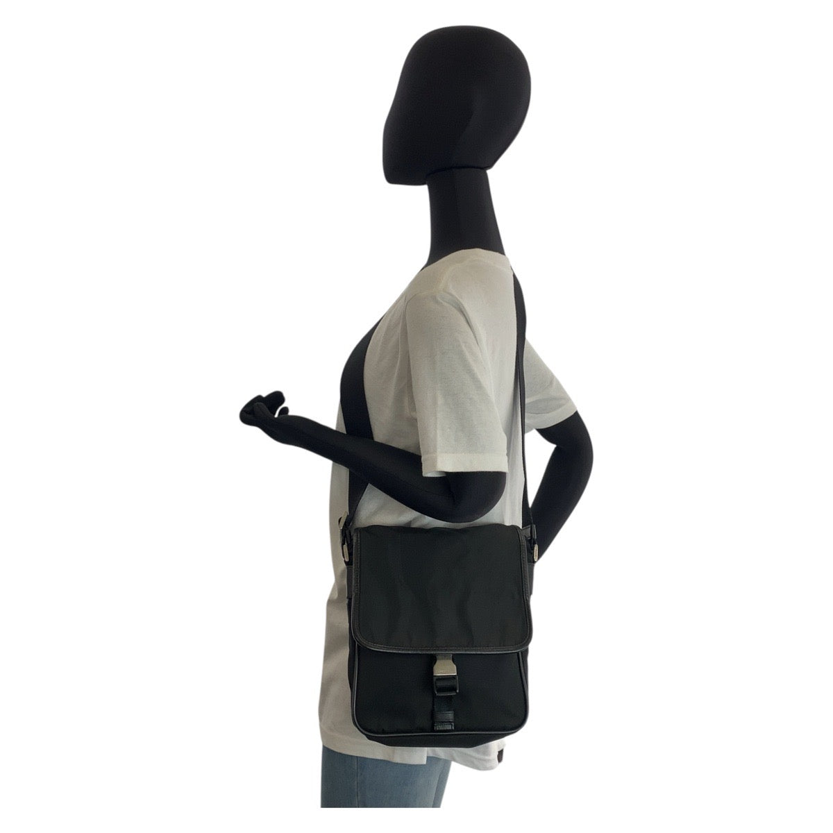 PRADA Shoulder Bag Nylon Black SilverMetal Shoulder Bag pochette Test Triangle With logo Women(Unisex) Used Authentic