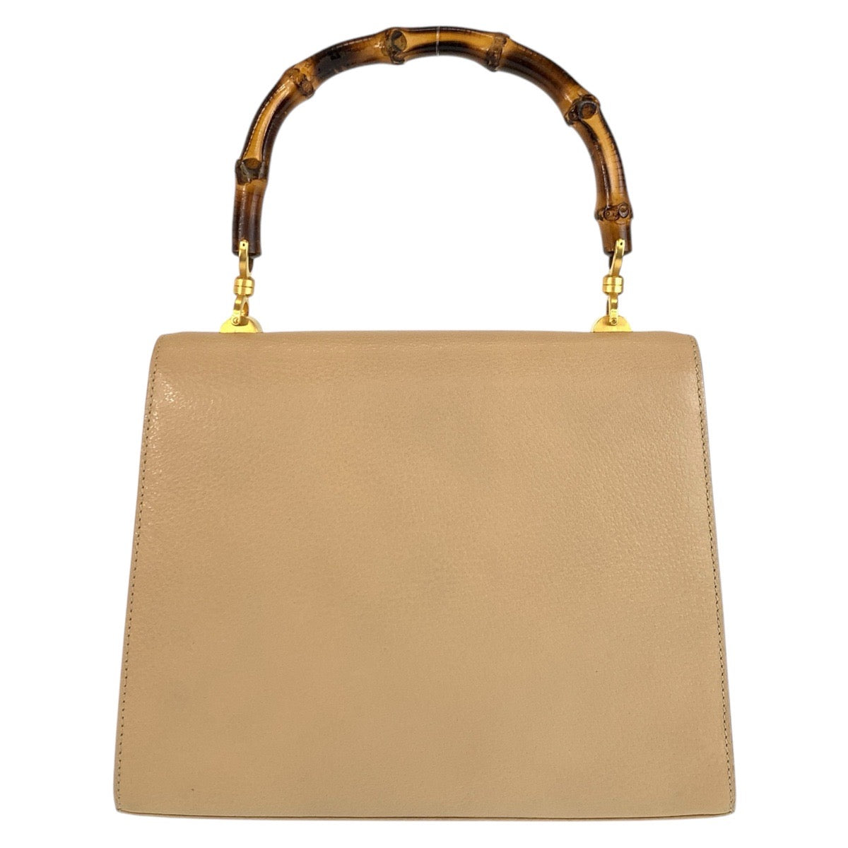 GUCCI Handbag 000 110 Leather, Bamboo Beige Gold Metal Handbag Bamboo Women Used Authentic