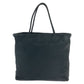 PRADA Tote Bag Nylon Black SilverMetal Tote Bag handbag Test Triangle With logo Women Used Authentic