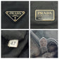 PRADA Tote Bag Nylon Black SilverMetal Tote Bag handbag Test Triangle With logo Women Used Authentic