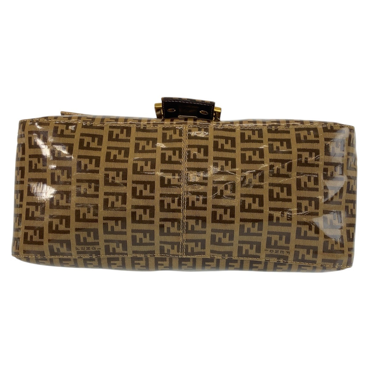 FENDI Shoulder Bag Patent leather, leather Brown Zucchino Mamma Bucket Women Used Authentic