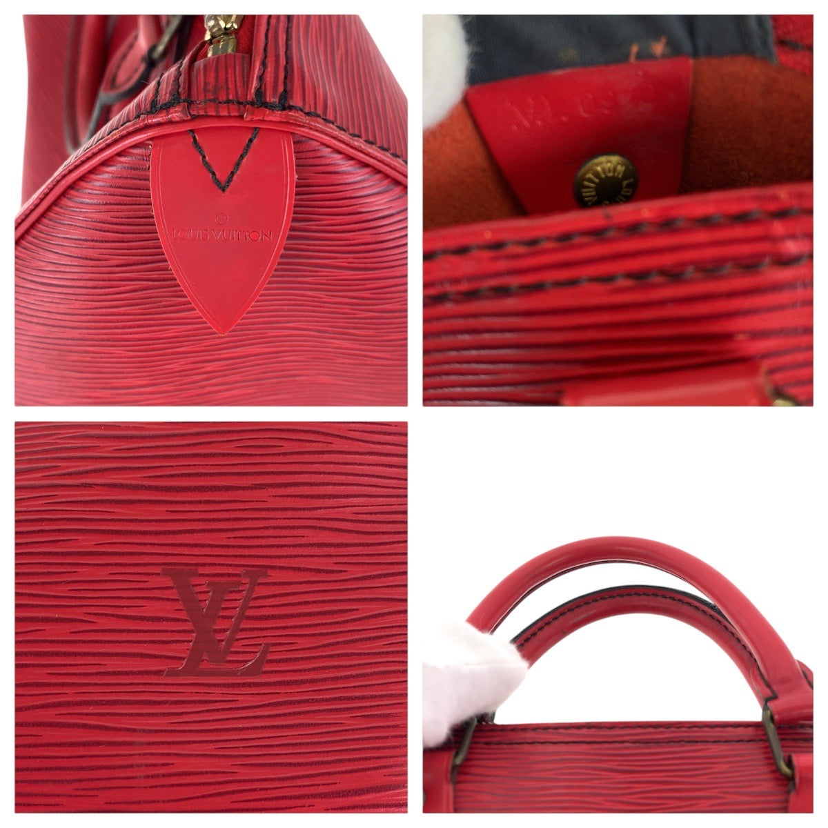 LOUIS VUITTON Handbag M43007 leather Castilian red Handbags Mini Boston Duffel bag Epi Speedy 30 Women Used Authentic