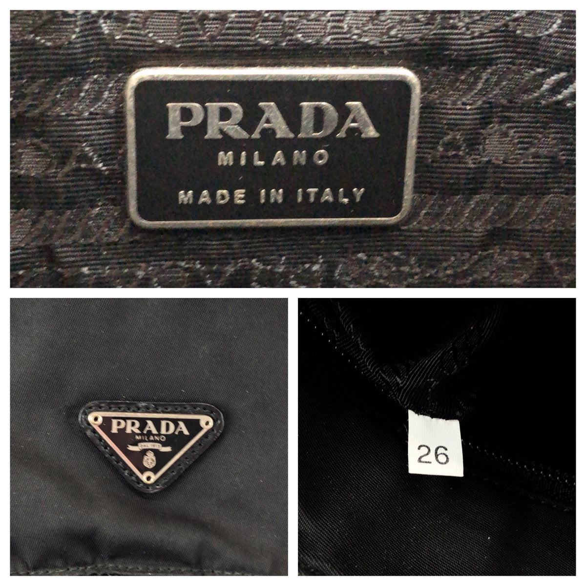 PRADA Shoulder Bag B5469F Nylon black Shoulder Bag pochette Test Triangle With logo Women Used Authentic