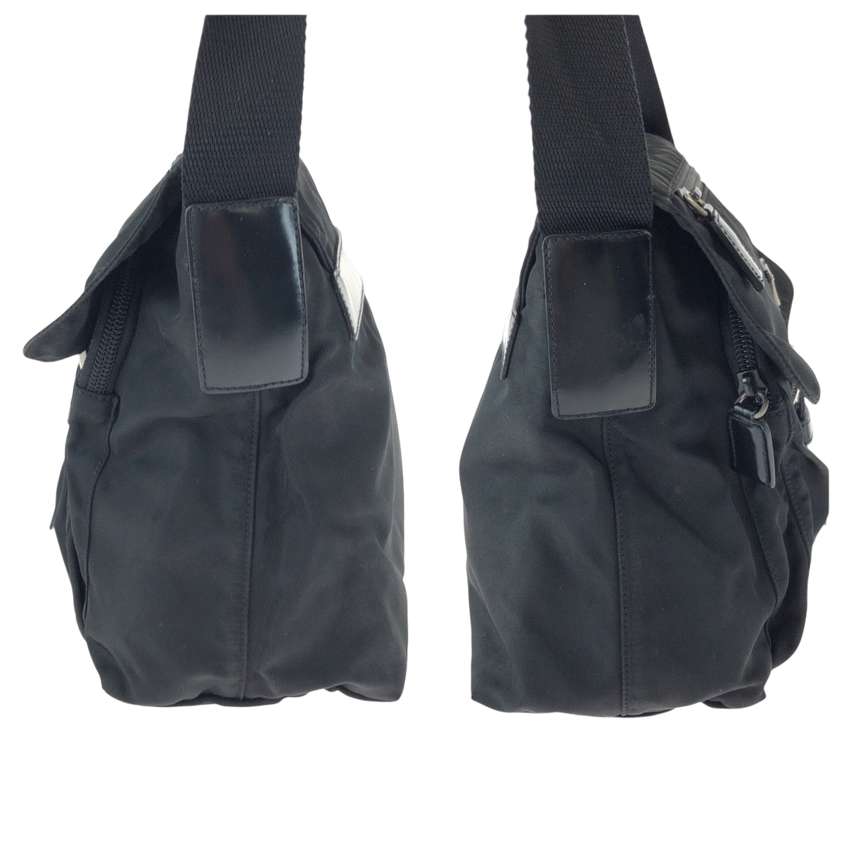 PRADA Shoulder Bag B5469F Nylon black Shoulder Bag pochette Test Triangle With logo Women Used Authentic