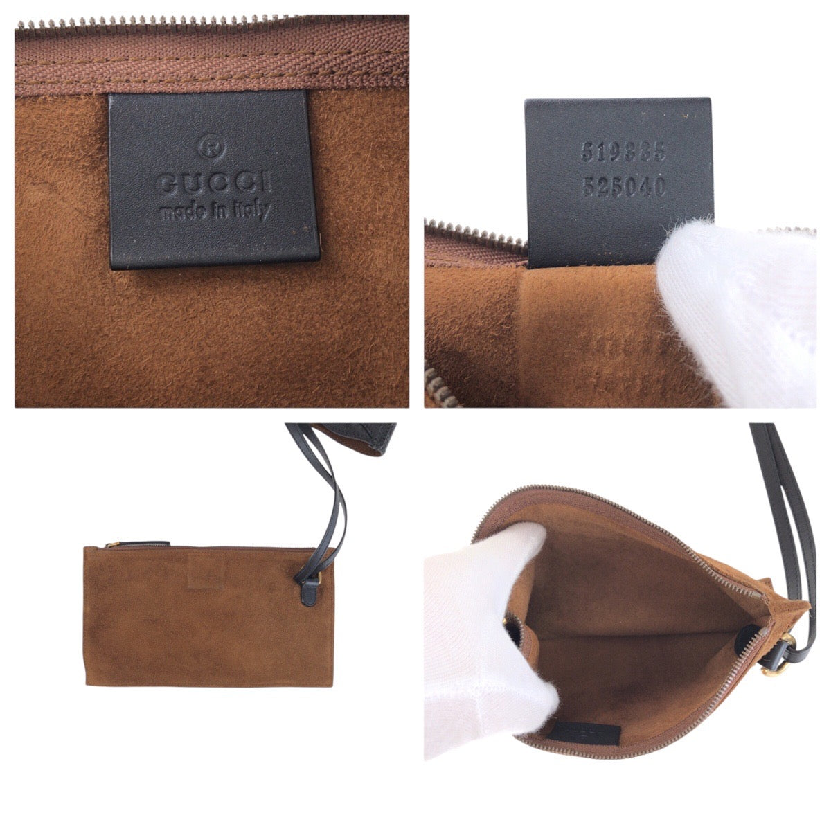 GUCCI Tote Bag 519335 Suede, Leather Brown Tote Bag Shoulder Bag Unisex Interlocking Women Used Authentic
