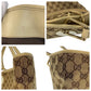 GUCCI Tote Bag 120835 GG canvas, leather Beige White Gold Metal Tote Bag Shoulder Bag Women Used Authentic