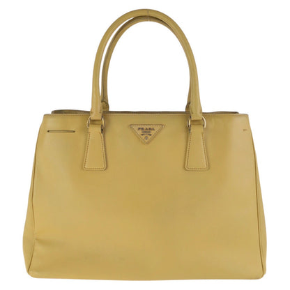 PRADA Tote Bag leather yellow Tote Bag Shoulder Bag Safiano Galleria TriangleWith logo Women Used Authentic