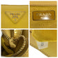 PRADA Tote Bag leather yellow Tote Bag Shoulder Bag Safiano Galleria TriangleWith logo Women Used Authentic
