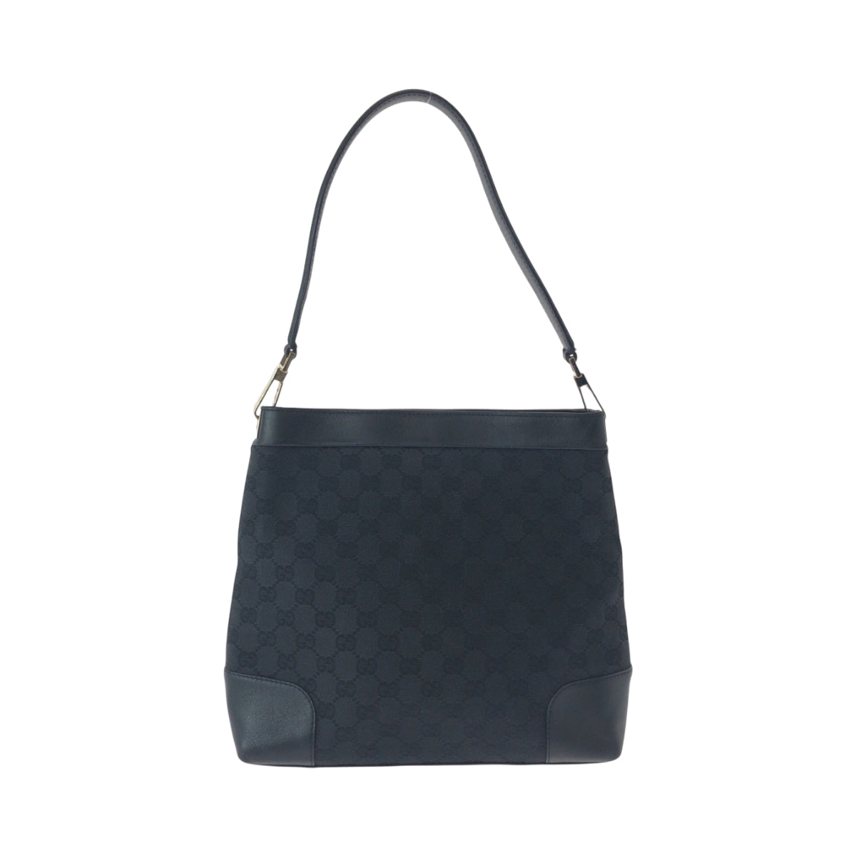 GUCCI Shoulder Bag 33900 GG canvas Black GoldMetal One Shoulder Bag Women Used Authentic
