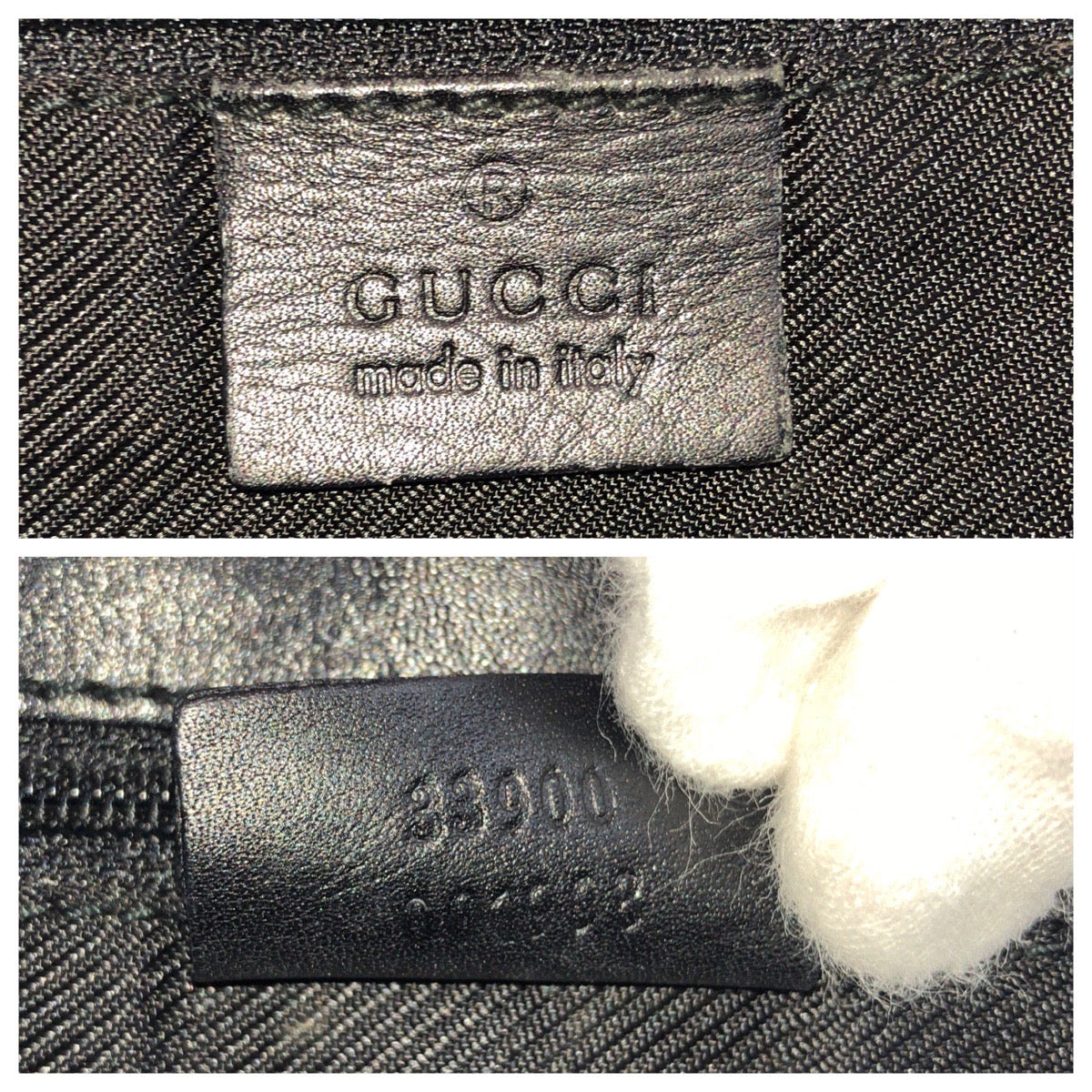 GUCCI Shoulder Bag 33900 GG canvas Black GoldMetal One Shoulder Bag Women Used Authentic