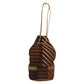 GUCCI Handbag 039 9054 Nylon Brown Gold Metal Handbag pouch Women Used Authentic